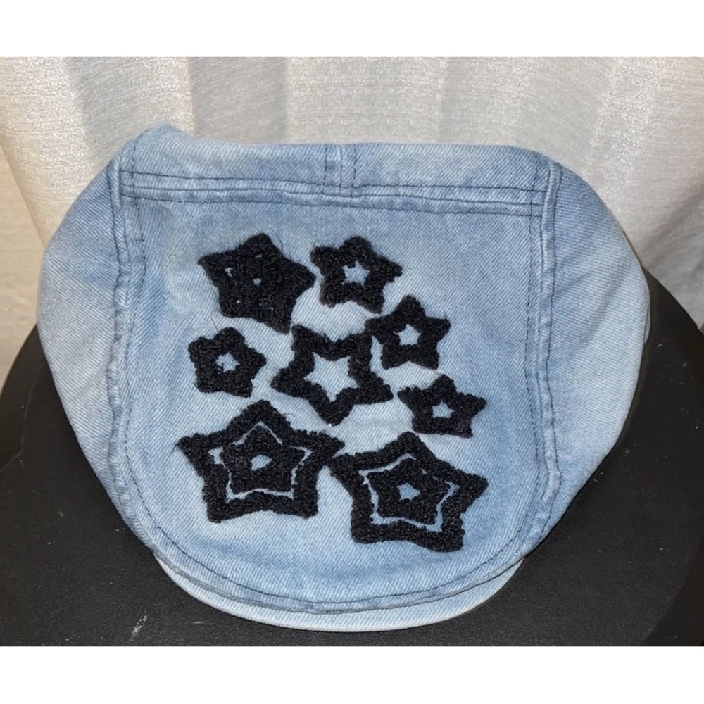 Hot Topic Blue Denim Hat with Black Star Design